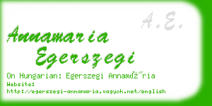 annamaria egerszegi business card